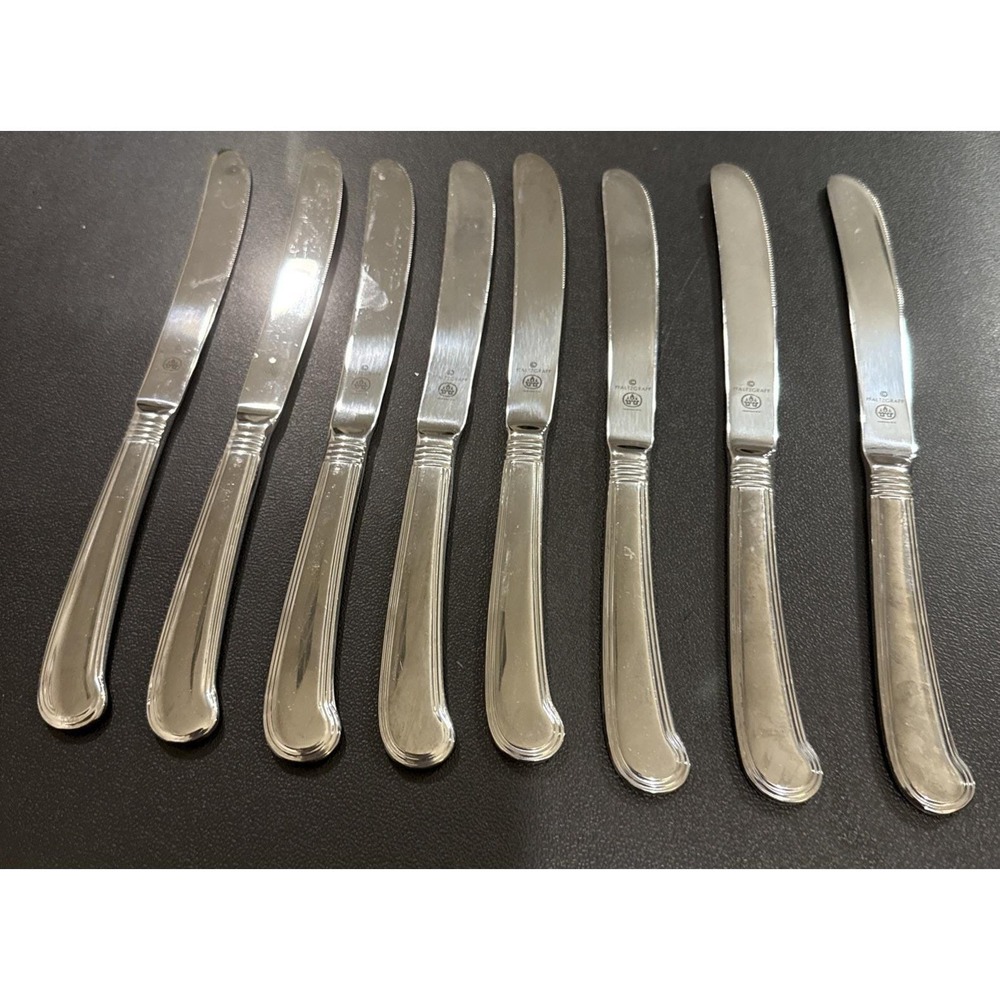 Pfaltzgraff Sturbridge Solid Handle Knifes Stainless Steel Flatware Set Of 8
